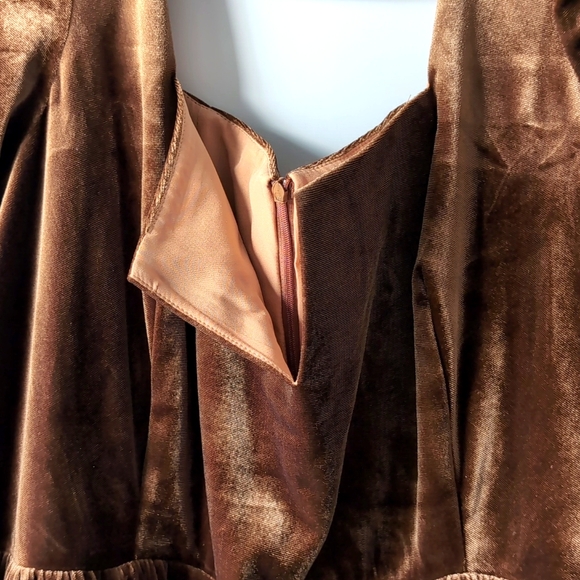 Handmade Sz 20 Brown Velvet Dress - Picture 9 of 9